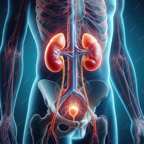 Diagrama que muestra un riñón humano 3D muestra una ilustración ...