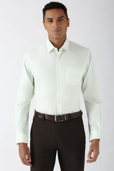 Buy Men Green Slim Fit Full Sleeves Formal Shirt Online - 39689939 ...