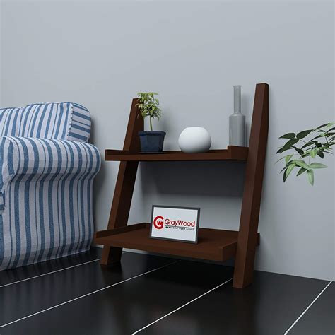 RjKart Wooden Furniture 2 Tier Bookcases Ladder Shelf Wall Hangings ...