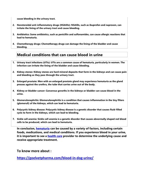 PPT - Can certain foods or medications cause blood in the urine ...
