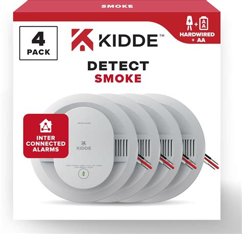 Amazon.com: Kidde Detector de humo cableado, batería de reserva AA ...