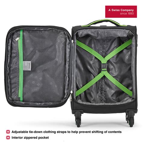 Wenger Fiero Carry-on Softside Suitcase, 45 Litres, Black, Swiss desig