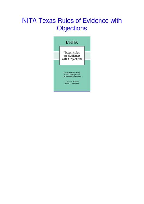 PPT - [PDF] NITA Texas Rules of Evidence with Objections PowerPoint ...