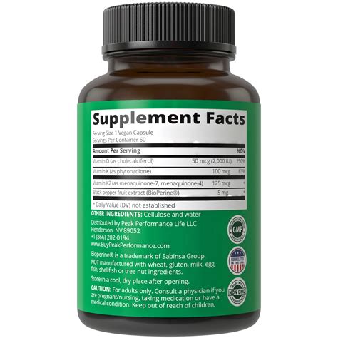 Buy Peak Performance Advanced Vitamin D 2000 IU with All 3 Types of ...