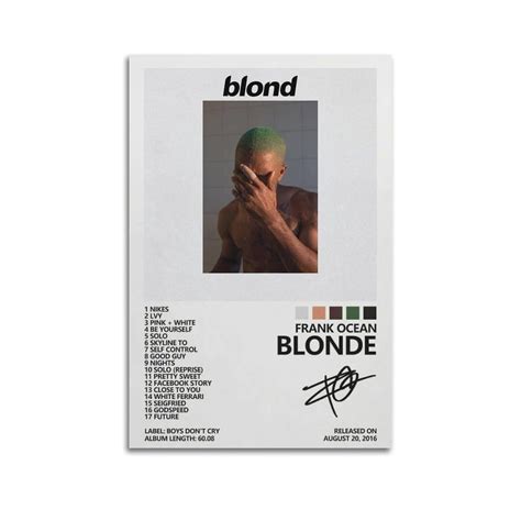Frank Ocean Poster Blonde Album Cover Poster Suitable for Room ...