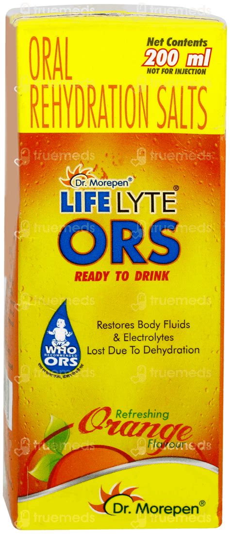 Dr Morepen Life Lyte Ors Orange Flavour Ready To Drink 200ml - Uses ...