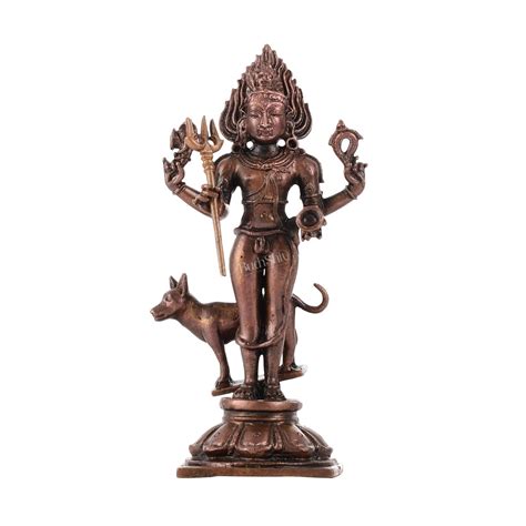 Pure Copper Kaal Bhairava Idol | Height 5.5 inch | BudhShiv Brass Hand ...