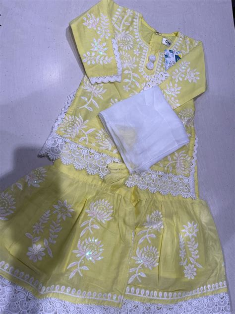 Yellow Readymade Sharara Suit For Kids– Frontier Phagwara