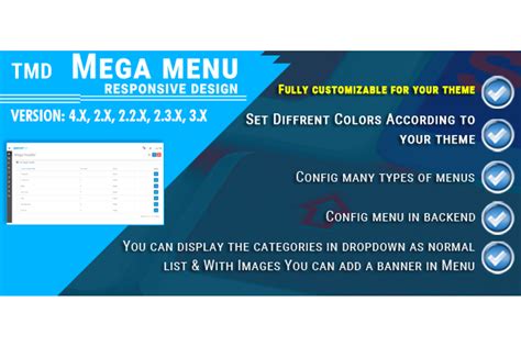 Opencart - Mega Menu 2.x.x & 3.x | TMD Module
