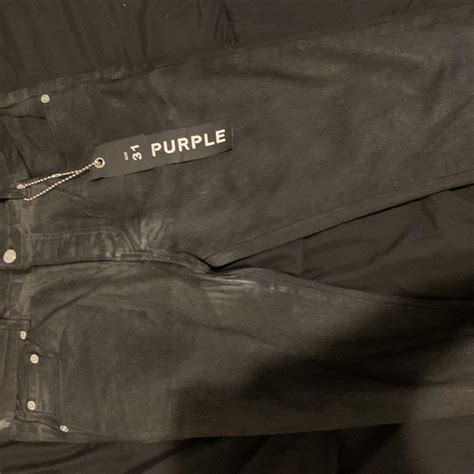 Size 31 black tag purple brand jeans worn once (offer) - Depop