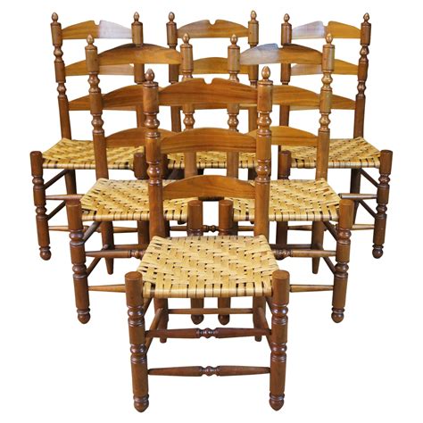 8 Handmade Vintage Country French Ladder-back Dining Chairs at 1stDibs