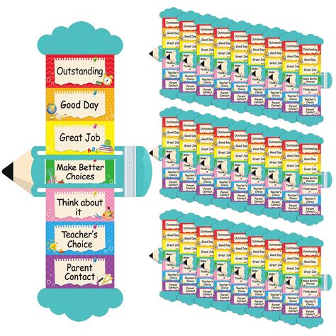 50 Pcs Behavior Clip Chart Plastic Mini Behavior Trackers Behavior ...