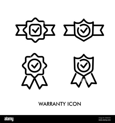 simple lines Warranty Icon Vector. Guarantee Symbol Icon Stock Vector ...