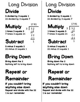 Image result for Basic Long Division Steps