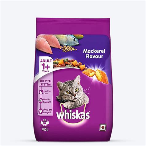 Buy Whiskas Adult (+1 year) Dry Cat Food Mackerel Flavour - Save Now ...