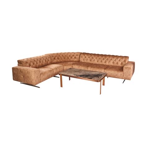 Regal L - L Shape Sofa by Geeken | Leatherette Tufted Back