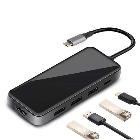 Kapa USB C Type HUB 5 in 1 Adapter, Glass Finish Multi Port Dongle Type ...