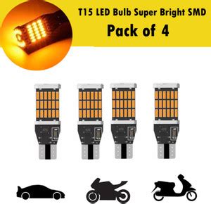 SRPHERE Bike Car LED Indicator Bulb 45 Smd T10/T15 Socket Yellow ...