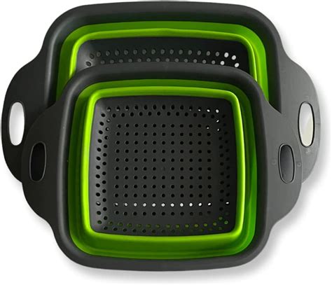 Oren Empower Foldable Silicon Collapsible Colander Set of 2 with Quick ...