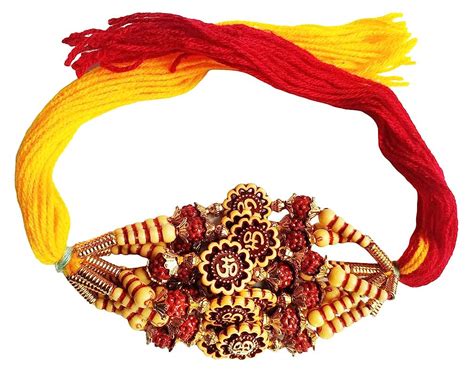 Buy SAMARIYA Rudraksha om rakhi Ganesh Thread Rakhi Studded Rakhi ...
