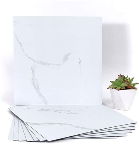 UMIGGEE White Marble Peel and Stick Floor Tile Self Adhesive Vinyl ...