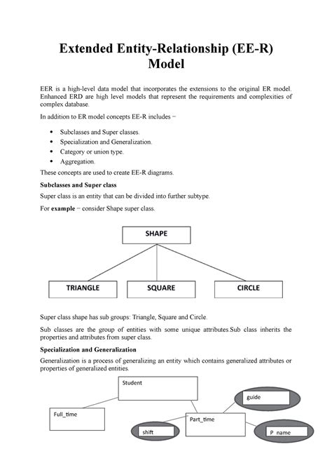 Extended Entity - Extended Entity-Relationship (EE-R) Model EER is a ...