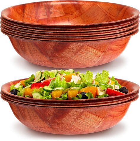Amazon.com | Tanlade 12 Pcs 8 Inch Wooden Salad Bowl Set Large ...