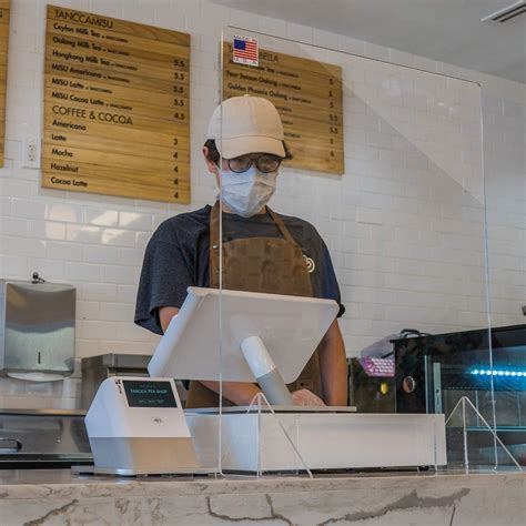 Buy NO Cutout Sneeze Guard Panel for Counter and Desk, Portable Clear ...