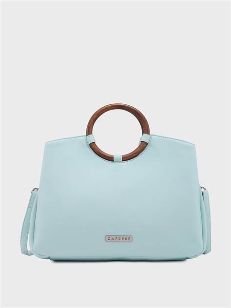 Buy Caprese Edwina Large Aqua Satchel Bag @ 1299 | Caprese Bags