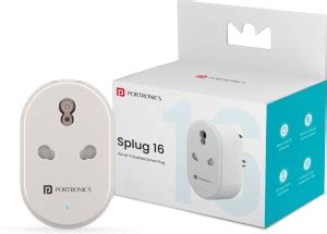 Portronics Splug 16 Wifi 16A Smart Plug Suitable for AC, Geyser, TVs ...