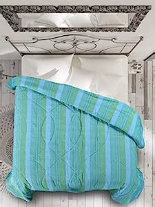 Saral Home Cotton Striped Queen Size Quilt (Green, 90"X100") : Amazon ...