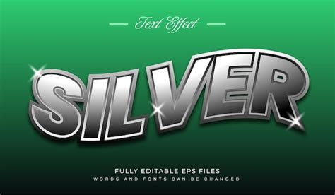 Editable text effect silver style | Premium Vector