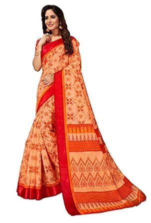Buy Sangam Prints Women's Cotton Woven Work Saree with Blouse Piece ...