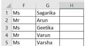 You want to concatenate(join) the values given in column F with values ...