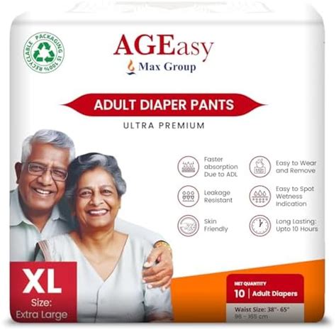 AGEasy (Max Group) Unisex Adult Diaper Pants with Wetness Indicator ...