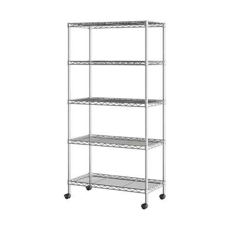 Seville Classics 5 Tier Wire Shelving With Wheels 5 Tier | Desertcart INDIA