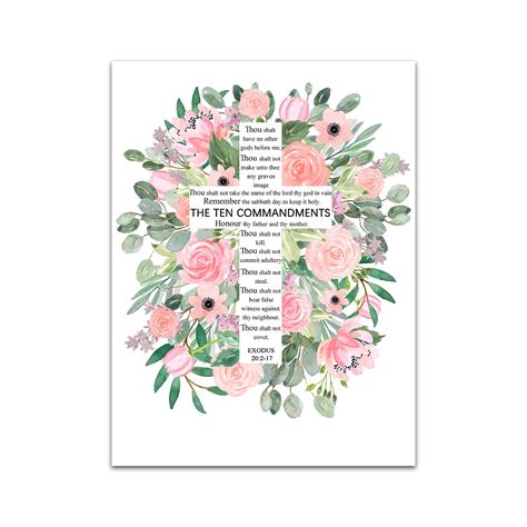 Buy The 10 commandments wall art christian s bible verses inspirational ...