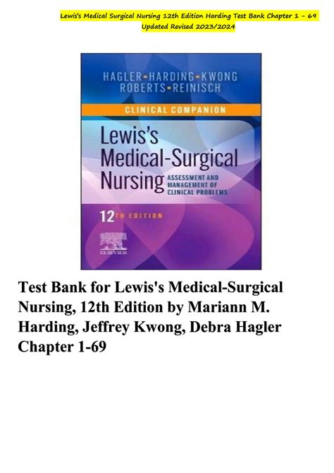 SOLUTION: Lewis s medical surgical nursing 12th edition harding test ...