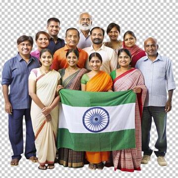 Portrait of indian people with flag | Premium AI-generated PSD