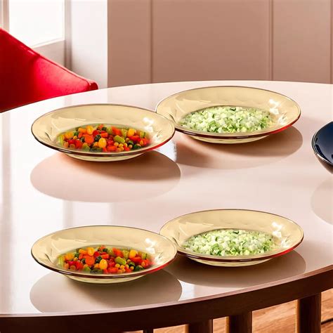 Buy Urbane Home Borosilicate Glass Dinner Set of 4 Plates | Home ...
