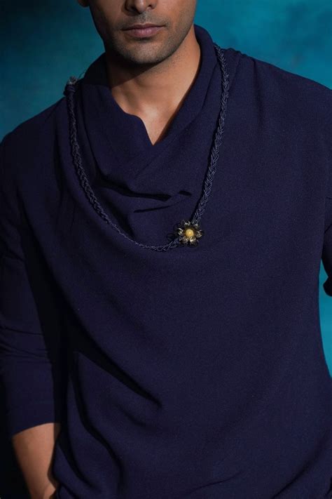 Jatin Malik - Blue Midnight Short Jacket Set - Elahe
