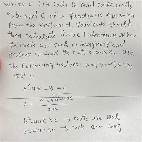 Image result for Quadratic Formula Code C