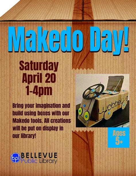 Makedo Day! Ages 5+, Bellevue Public Library Children's Room, 20 April ...
