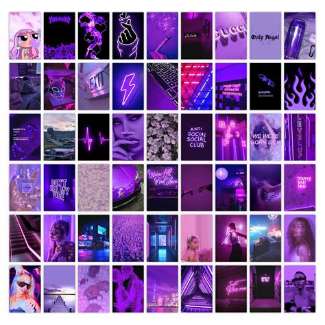 CodersParadise Pack of 54 Purple Wall Collage Kit Posters - 4 x 6 ...