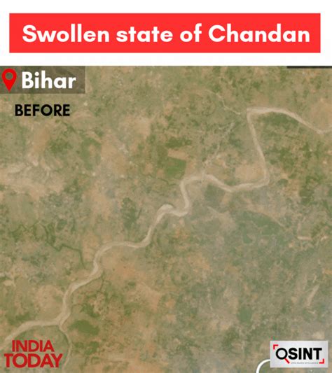 Bihar floods: Satellite pictures show swollen rivers, breached ...