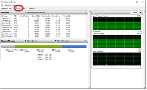 Image result for Resource Monitor Memory Usage