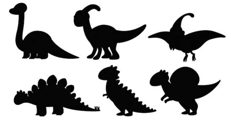 Set of silhouette dinosaur | Free Vector
