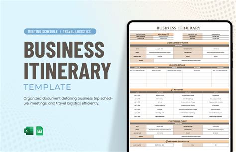 Tour Itinerary Template in Excel, Google Sheets - Download | Template.net