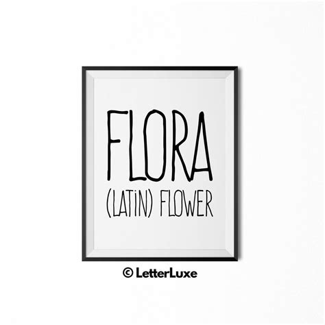 Flora Name Meaning Print - Nursery Decor – LetterLuxe