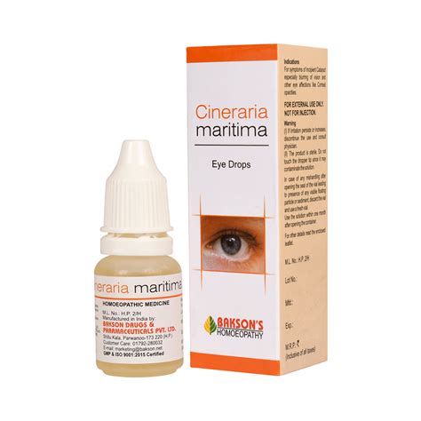 Bakson's Homeopathy Cineraria Maritima Eye Drop | 30 Minutes 24/7 Delivery